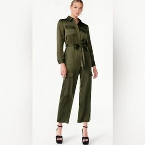 Scoop Satin Jumpsuit…Black